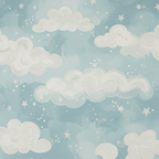 Calm Nursery Cloud & Star Wall Panel — Pattern Swatch
