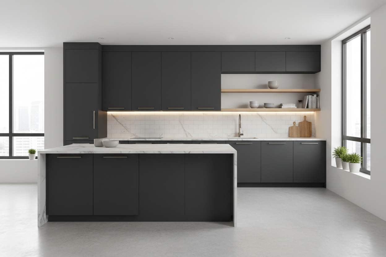 Charcoal Matte Cabinet Wrap