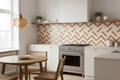 Herringbone Tile Kitchen Splashback Vinyl