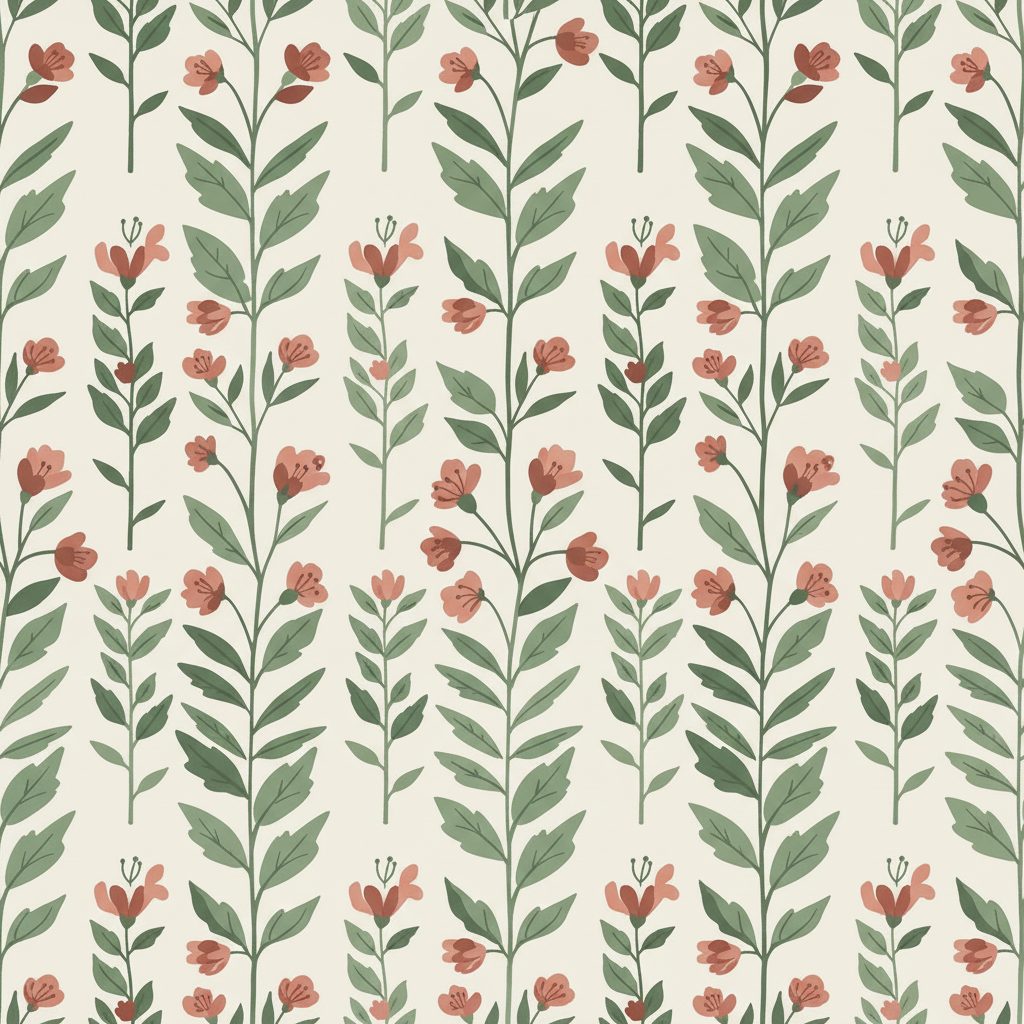 Montessori Nature & Botanical Wall Vinyl — Pattern Swatch