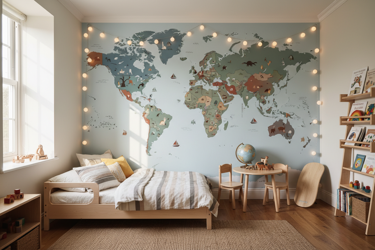 Montessori World Map Wall Vinyl