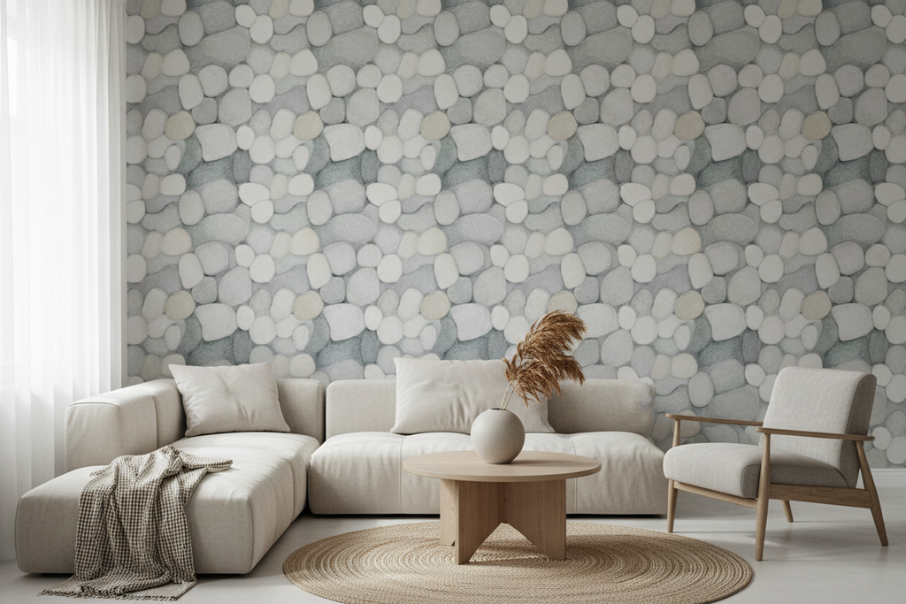 Nordic Pebble Stone Texture Wallpaper