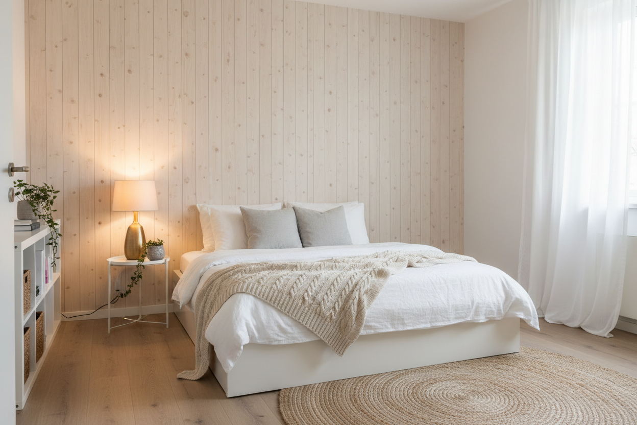 Pale Birch Wood Panel Vinyl