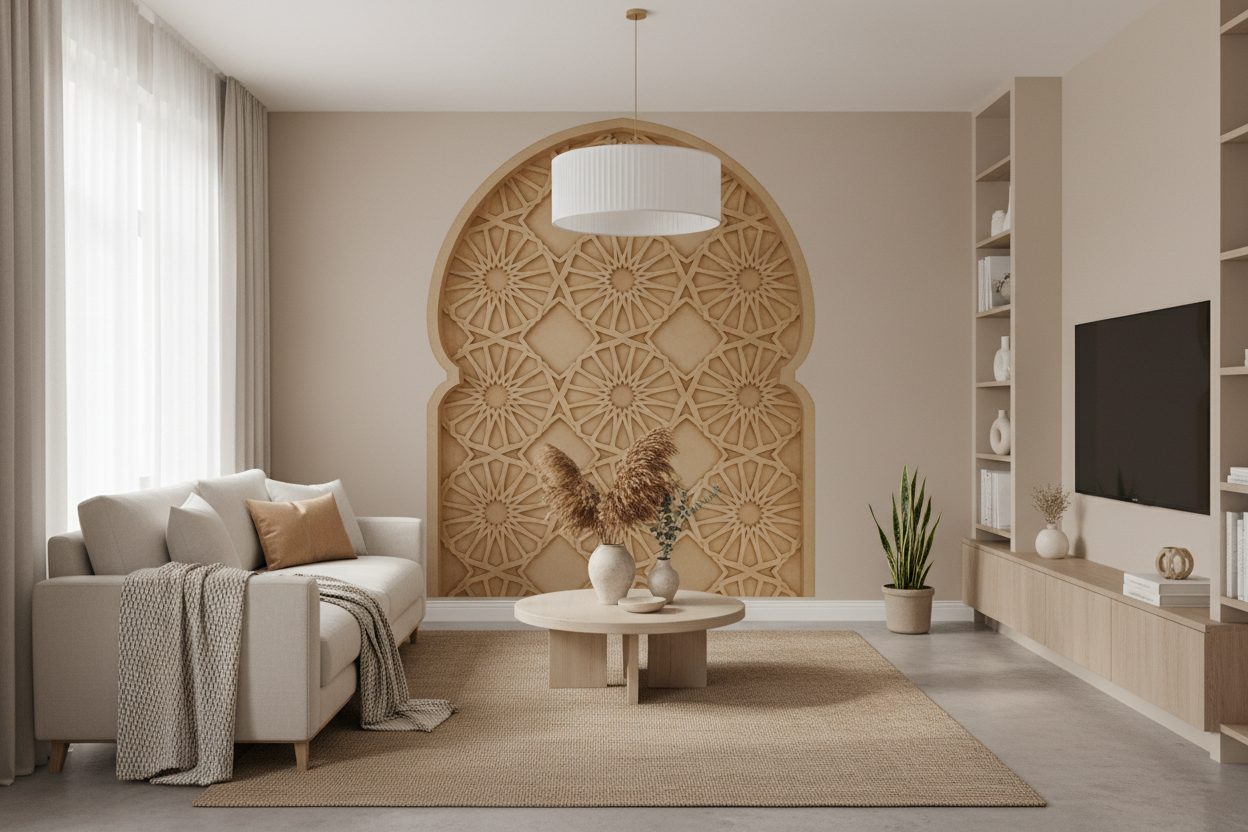 Sandstone Islamic Arch Wall Vinyl Lifestyle